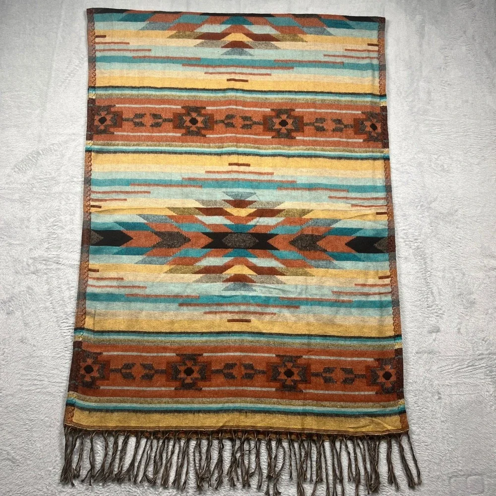 El Paso Saddleblanket Co Table Runner 40x27 Rust Geometric Southwestern